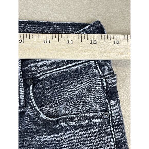 Mother Jeans Womens 24 Black The Runaway Flared Raw Hem Leg Stretch Slim Fit - Picture 6 of 14